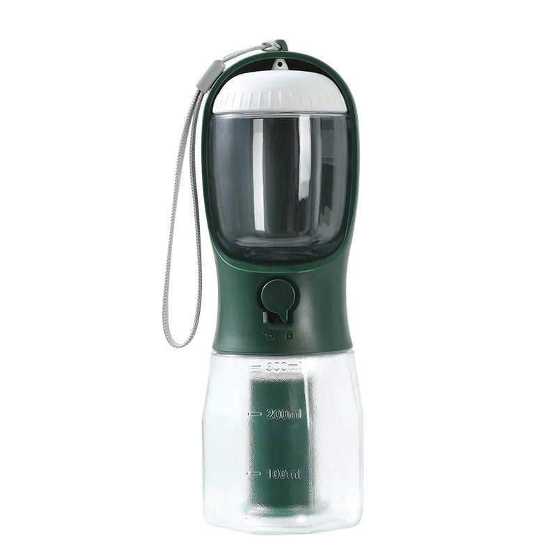 3-in-1 Portable Dog Water Bottle with Food Box & Waste Bag Holder
