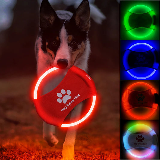 LED Dog Flying Disc – Light-Up Interactive Training Toy